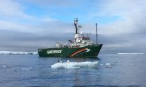 Greenpeace boat in Antarctica